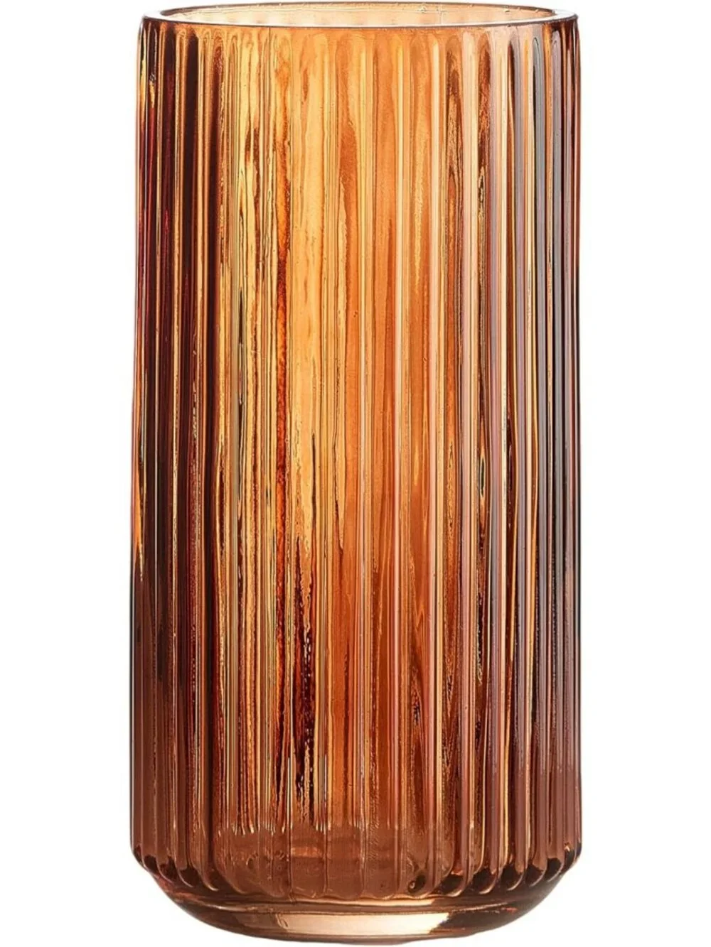 Vintage Amber Glass Flower Vase - 7.5
